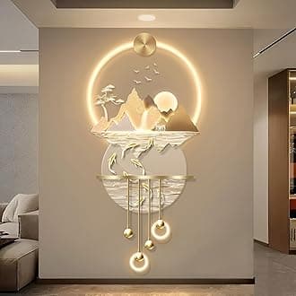 3d Wall Art Decoration - Led,3d Wall Decoration - Moon Wall Decor Led For Home Entrance Hallway Bedroom Lamp (L)