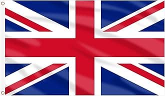 AhfuLife 2 Pcs British Flags 3x5 Ft, Union Jack Flags for Outside - Double Side with Brass Eyelets United Kingdom Flag for Olympic Party Decorations, Bar Garden Street Decoration Indoor Outdoor