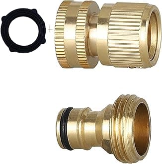 Garden Hose Nozzle Quick Connect Kit, 3/4 inch GHT Female Thread Tap Connecto...