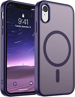 SUPFINE Magnetic for iPhone XR Phone Case(Compatible with MagSafe)(Military Grade Drop Protection) Slim Translucent Matte Shockproof with Anti-Fingerprint Phone Case,Dark Purple