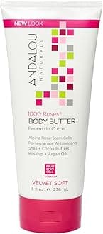 Andalou Naturals 1000 Roses Velvet Soft Body Butter, 8 Ounce