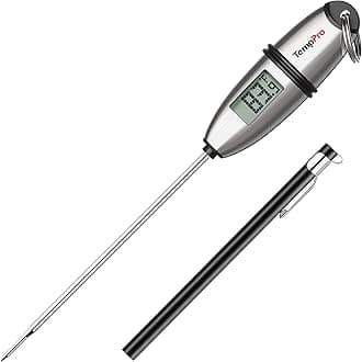 TempPro TP02S Digital Food Thermometer for Cooking Bread Baking Sourdough Liquids, Meat Thermometer Digital with Super Long Probe for Kitchen BBQ Yogurt Candy Making Accessory (Previously ThermoPro)