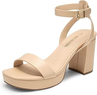 Platform Heels for Women High Block Chunky Open Toe Ankle Strap Heels Fashion Wedding Party Evening Prom Dance Dress Pump Sandals Shoes