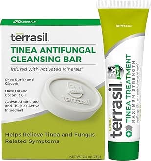 Tinea Versicolor Treatment Cream + Tinea Soap 2-Product Kit Made in the USA, Clinically Proven 1% Clotrimazole. Antifungal Treats Most Ringworm & Fungal Infections. (.5oz Tube + 75g soap)