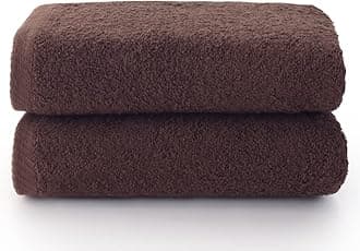 Top Towel - Plus - Large Bath Towels - Bathroom Towels - 2 Face or Bidet Towels - 30 x 50 cm - 100% Cotton - Brown