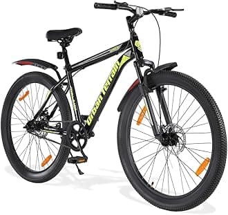 Galaxy Pro Steel High Performance Mountain Cycles for Men with Front Suspension & Dual Disc Brake MTB Bike 26 inch Single Speed | Ideal for 13+ Years, Frame Size : 17 inch (Green)