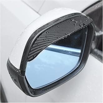 Blilo 2PCS Smoke Visor Guards for Car Side Mirrors - Waterproof Carbon Fiber Auto Rain Eyebrows for Cars, Trucks and SUVs - Universal Fit (Black)