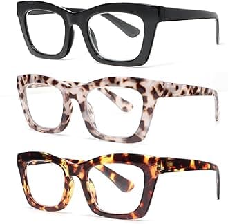 REAVEE Oprah Style Reading Glasses for Women, Blue Light Blocking Stylish Oversized Computer Readers Spring Hinge