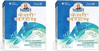 Ayurvedic White Ointment, Pain Relief Rub Massage Balm for Headache, Back Pain, Muscle,Joint & Knee Pain, Sports & Gym Non-Sticky Fast Absorption-Pack of 2 (Each Pack 40g)