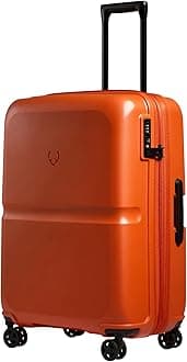 Single Stripe Hard Shell Medium Suitcase - Durable, Lightweight & Expandable, 4 Spinner Wheels - Adjustable Handle, TSA Lock, 68cm - Ember