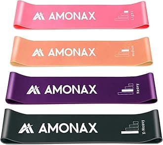 Amonax Resistance Bands Set for Women and Men, Exercise Fitness Home Gym Bands for Legs and Glutes and Arms. Yoga, Pilates Resistant Band Mini Loop Bands