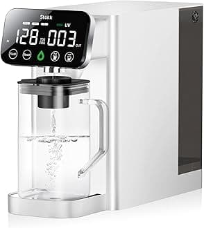 Stokk T1 Lite UV Reverse Osmosis Water Filter Countertop, Carafe Alkaline Boost, 6-Stage RO Filtration System, Home Water Purifier, Reduce TDS PFAS, White
