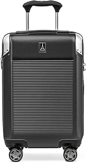 Platinum Elite Expandable Carry-On Luggage - Hardside Polycarbonate Suitcase with 8 Spinner Wheels – Travel Luggage with TSA Lock and USB Ports - Shadow Black, Compact Carry on 56x36x23 cm