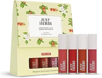 Herb Enriched Matte Liquid Lipstick | Set of 4 | Ayurvedic Lipstick for Women | Hydrating & Lightweight | Long Lasting (Deeps and Reds)