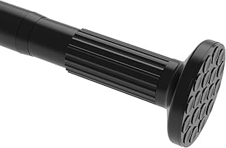 Tension Curtain Rod, 51-126 Inch,Spring Closet Rod, for Windows or Shower, Easy to Install, No Drilling, No Rust, for Bathroom, Rod Diameter 1.26 Inches, Black,Umimile