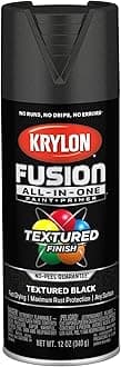 Krylon 12 oz K02776007 Black Fusion All-In-One Paint & Primer Spray Paint, Textured