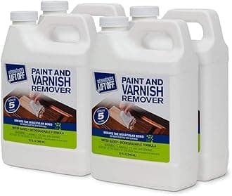 Motsenbocker's Lift Off 41132-4PK 32-Ounce Paint and Varnish Remover for Wood Stain, Solvent Paint, Lacquers, Polyurethane Works on Cabinetry, Furniture, Wood and More Water-Based