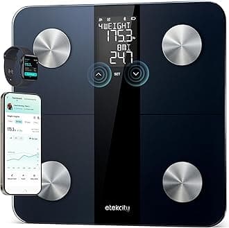 Etekcity Upgraded Smart Scale for Body Weight, FSA&HSA Eligible, Bathroom Digital Scale with BMI, Body Fat, Muscle Mass, 13 Metrics with a Large Display, Support Offline Mode and Apps Connection