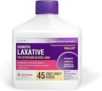 Polyethylene Glycol 3350 Powder, Osmotic Laxative, 45 Daily Doses, Softens Stool, Relieves Occasional Constipation, Powder for Solution, 26.9 Ounce