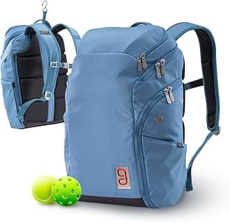 GEAU SPORT Axiom Backpack 2.0 Blue - Tennis Backpack, 2 Racquet Capacity, for Men & Women, Pickleball Bag, Crush Resistant Sunglasses Pocket, Wet Gear Pocket, Customizable Divider, Durable Materials