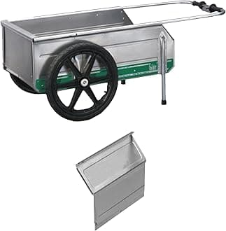 Tipke Manufacturing Company Foldit Portable Aluminum Folding Cart Multipurpose for Groceries, Yard and Construction Work, Green Stripe with Rear Gate