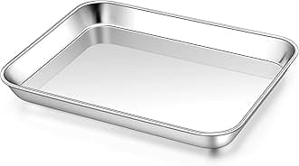 Homikit 1 Pack Baking Sheet, 9 x 7 Inches Stainless Steel Cookie Tray for Baking Cooking Toasting, Mini Metal Toaster Oven Baking Pan Non Stick, Rustproof & Mirror Finish, Dishwasher Safe