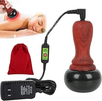 Hot Stones for Massage, Electric Body Massager with Adjustable Temperature, Natural Bian Stone Gua Sha Scraping Massager Warmer Kit for Massage Home SPA Relaxation Treatment Pain Relief