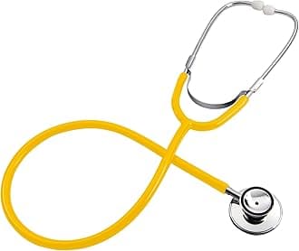 Yellow Stethoscope for Fancy Dress Doctor Costume Accessory and Educational Prop with Diaphragm and Bell Features - One Size - Colour - Yellow – By TRIXES