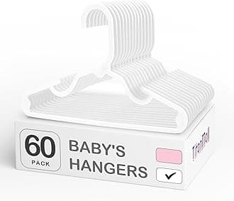SMARTOR 60 Pack Baby Hangers - 11.7 Inch Plastic Baby Hangers for Daily Use - White