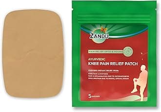 Zandu Ayurvedic Knee Pain Relief Patch (Pack of 5 Patches) - A Pain Relief Patch for Helping Reduce Joint & Muscular Pain | Provides Relief from Knee Pain Associated with Osteoarthritis & Back Pain