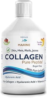Hydrolyzed Marine Collagen Liquid Supplement - Pack of 500 ml, 20 Day Supply | Pure Peptide and Vitamins for Healthy Hair, Skin, Nails and Joints I 100% Natural Berry Flavour