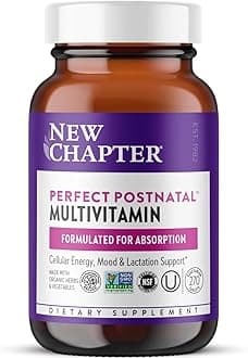 New Chapter Postnatal Vitamins, Lactation Supplement with Fermented Probiotics + Wholefoods + Vitamin D3 + B Vitamins + Organic Non-GMO Ingredients - 270 ct (Packaging May Vary)