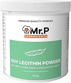 Mr.P Ingredients Soy Lecithin Powder 100g Stabilising & Emulsifying Agent Texture Improver VeganVegetarian Halal Kosher Non-GMO (Recyclable Pot)