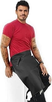Tattoo Half Apron - One-Leg Apron - Vegan Leather, Wipeable - Quick-Release Straps - For tattoo artist, Tattooist, Studio, Barber - Right Leg