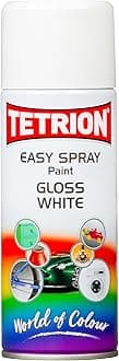 Tetrion Easy Spray Paint - Gloss White, 400ml - Acrylic Spray for Wood, Metal, Plastic & More Use with Hi-Build Primer for Long-Lasting Finish, Indoor & Outdoor Use, 13.5 Oz