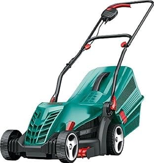 Bosch Electric Lawnmower Rotak 34 R (1300 W, Cutting width: 34 cm, 20-70 mm adjustable cutting height, In carton packaging)