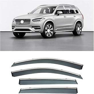 OGAUY 4 pcs side window rain guards for Volvo XC90 2015-2020 Electroplated Car Wind Deflectors window visor car rain shield deflectors awning cover Vent Guard