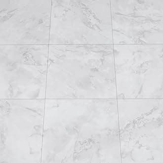 Self Adhesive Floor Tile Grey Blue Marble, Vinyl Flooring Peel and Stick Floor Tile, Waterproof For Bathroom Kitchen Living Room and Office 30.5x30.5cm 10pcs(12inX12in)