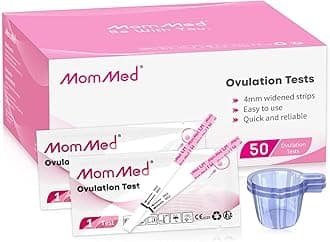 Ovulation Test Strips, 50 LH Ovulation Predictor Kit with 50 Collection Cups, Accurately Track Ovulation Test, High Sensitivity Result for Women Home Testing