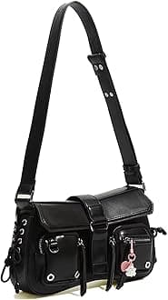 Small Shoulder Bag for Women, Black Y2K Shoulder Handbag with a Cute Halloween Pendant for Women Clutch Classic Retro Satchel Bag