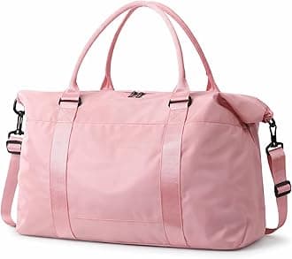 Travel Duffle Bag, Weekender Travel Bag Men Small Gym Bag for Women, Hospital Bag for Labor and Delivery, Overnight Bag Luggage Bag with Trolley Sleeve, Airplane Travel Essentials for Flying(Pink)