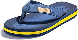 FITORY Men's Flip-Flops Arch Support Thongs Comfort Slippers for Beach Size 7-13