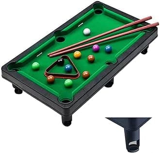 Mini Pool Table Game,Billiards Table Pool Table Set 11 Balls 2 Cues and 1 Triangle,Portable Games Table Game,Stress Relief Tabletop Snooker Game Set Kids and Adults,GREEN