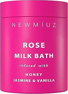 Calming Rose Coconut Milk Bath Soak Moisturize Soften Skin Honey Jasmine Vanilla Destress Luxury Spa Bath Salt Powder Stress Relief Gifts for Women