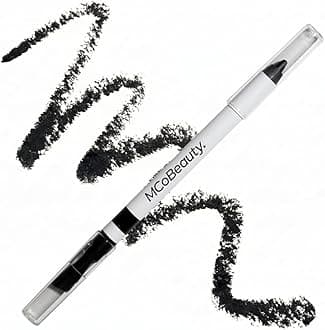 MCoBeauty - Dual-Ended Pro Eyeliner - Rich Black Pencil with Built-In Angled Brush - Creamy Crayon for Precision, Smudging and Blending - Delineador de Ojos, Eyeliner Tool