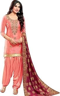 Women's Wear Heavy Chaderi slik Punjabi Shalwar Kameez Patiyala Suits Indian Pakistani Fancy Dress