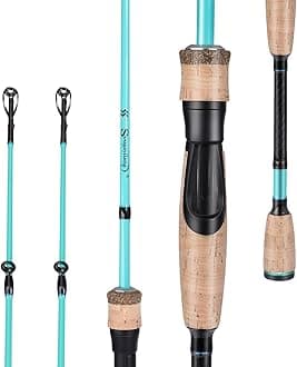 Sougayilang Fishing Pole, 30 Ton Carbon Fiber Sensitive 2 Pcs Baitcasting Rod & Spinning Rod for Freshwater or Saltwater, Tournament Quality Fishing Rod with 2 Tips for Bass