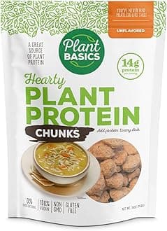 Plant Basics - Hearty Plant Protein - Unflavored Chunks, 1 lb (Pack of 3), Non-GMO, Gluten Free, Low Fat, Low Sodium, Vegan, Meat Substitute