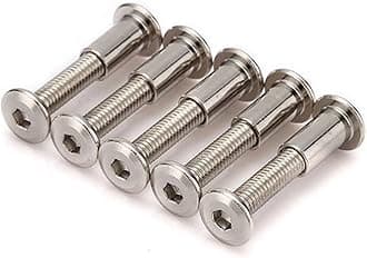 Rely®⇒VP INDUSTRIES (Combo Set -20 Pcs) M6x75 mm Nickel Allen JCB Screw with JCB Female Sleeve Barrel Nut + Allen Key 1 pc | Fastener for Joining Wood Boards, Cabinets, Cupboards,Chairs & Beds