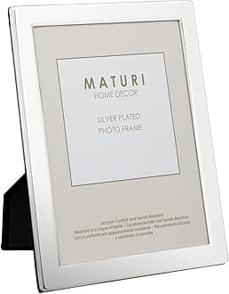 Maturi Silver Plated Photo Frame - Flat Edge Finish 5 x 7-inch (13 x 18cm)